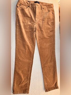 Talbots Straight-Leg Corduroy Pants in Camel Brown